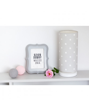 Lamps & Company lampe de chevet enfant grise à pois