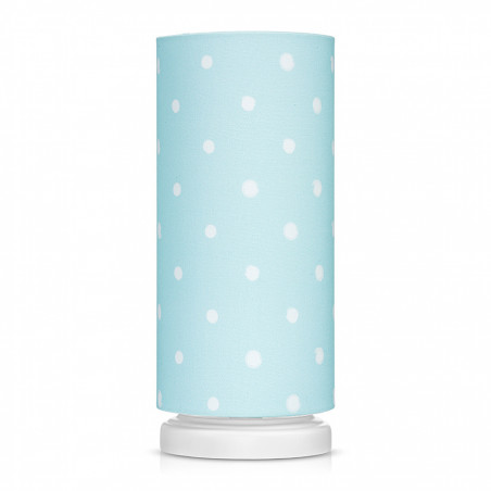Lampe de chevet tube menthe à pois