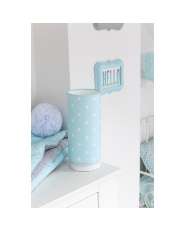 Lampe de chevet menthe à pois coll