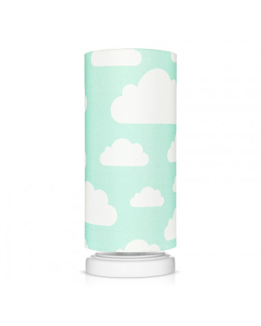 Lampe de chevet menthe motif nuages