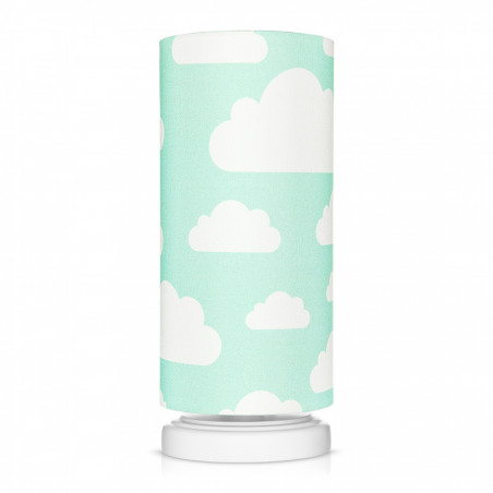 Lampe de chevet menthe motif nuages