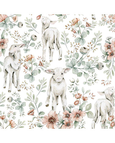 papier peint enfant agneaux moutons