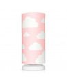 Lampe de chevet tube rose motif nuages