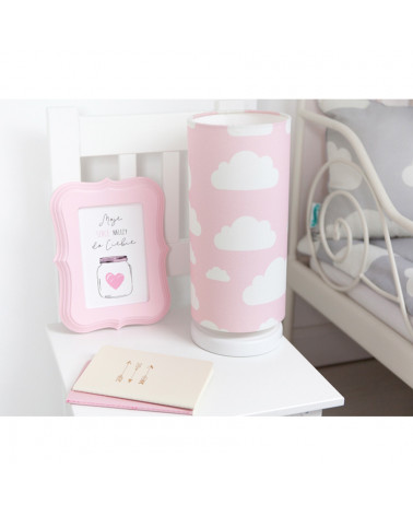 Lampe de chevet rose nuages