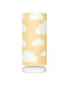Lampe de chevet tube jaune moutarde motif nuages