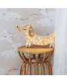 Lampe veilleuse chien rose et crème