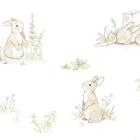 échantillon papier peint les lapins curieux