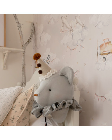 trophée ours en lin gris clair lovemedecoration