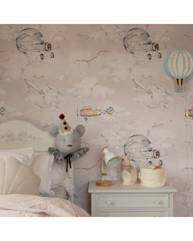 Trophée ours en lin - gris clair