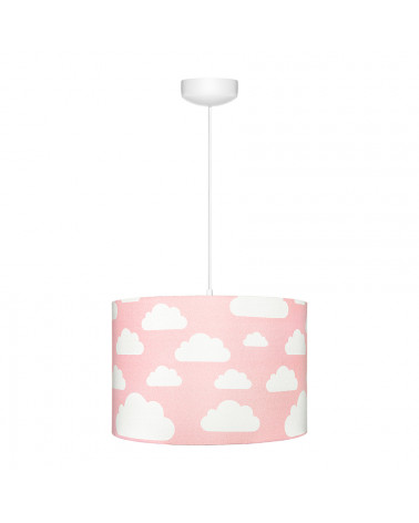 Suspension fille rose nuages