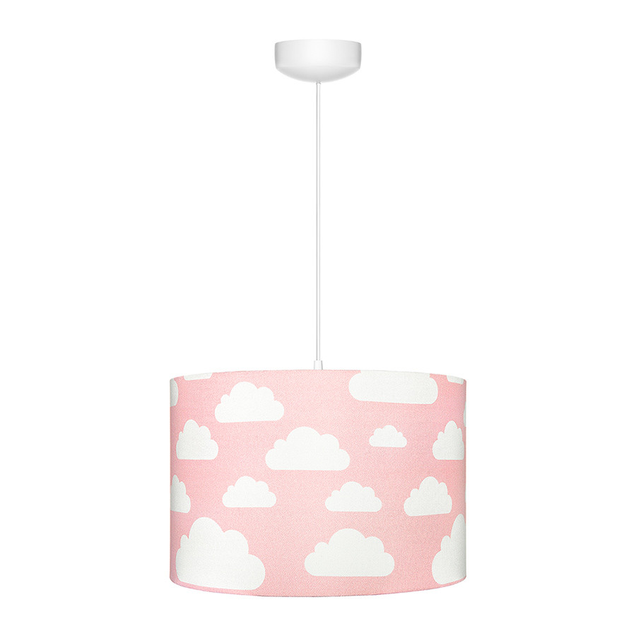 Suspension fille rose nuages