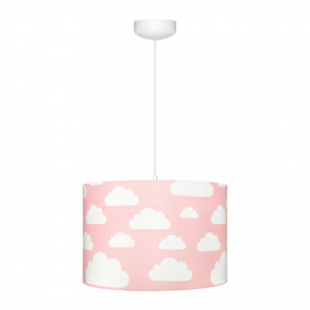 Suspension fille rose nuages