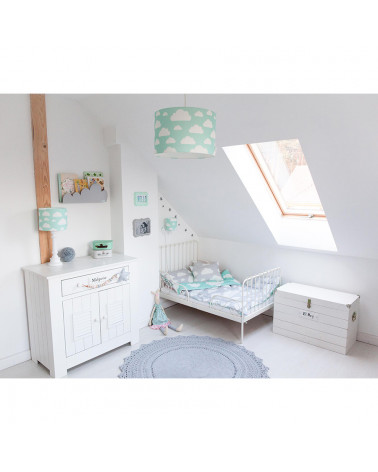 abat jour menthe nuages