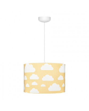 Suspension jaune moutarde motif nuages