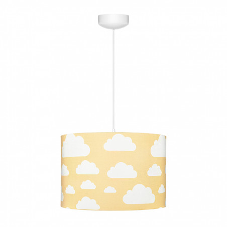 Suspension jaune moutarde motif nuages