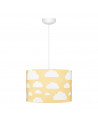 Suspension jaune moutarde motif nuages