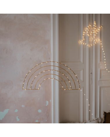 Lampe guirlande dorée LED arc-en-ciel