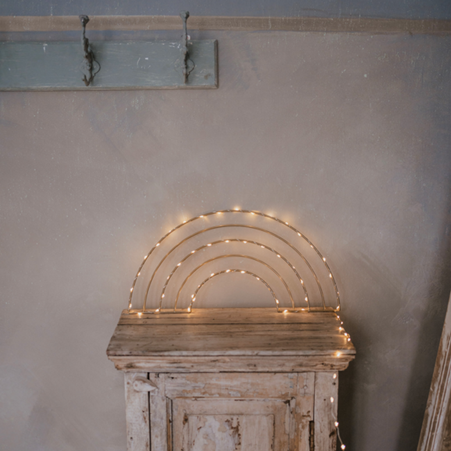 lampe guirlande dorée led arc en ciel