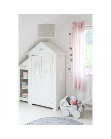 Suspension grise à pois chambre