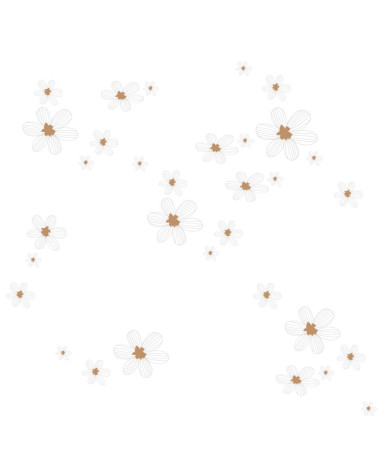 papier peint enfant petites fleurs blanches
