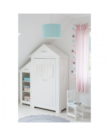 Suspension menthe à pois chambre