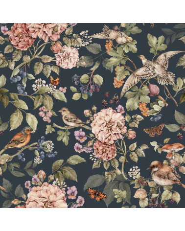 papier peint paradis secret fond bleu foncé