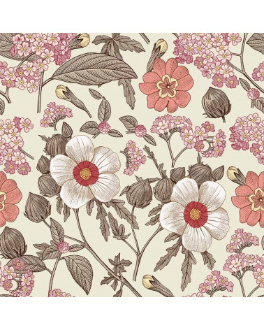 Papier peint bouquet rétro