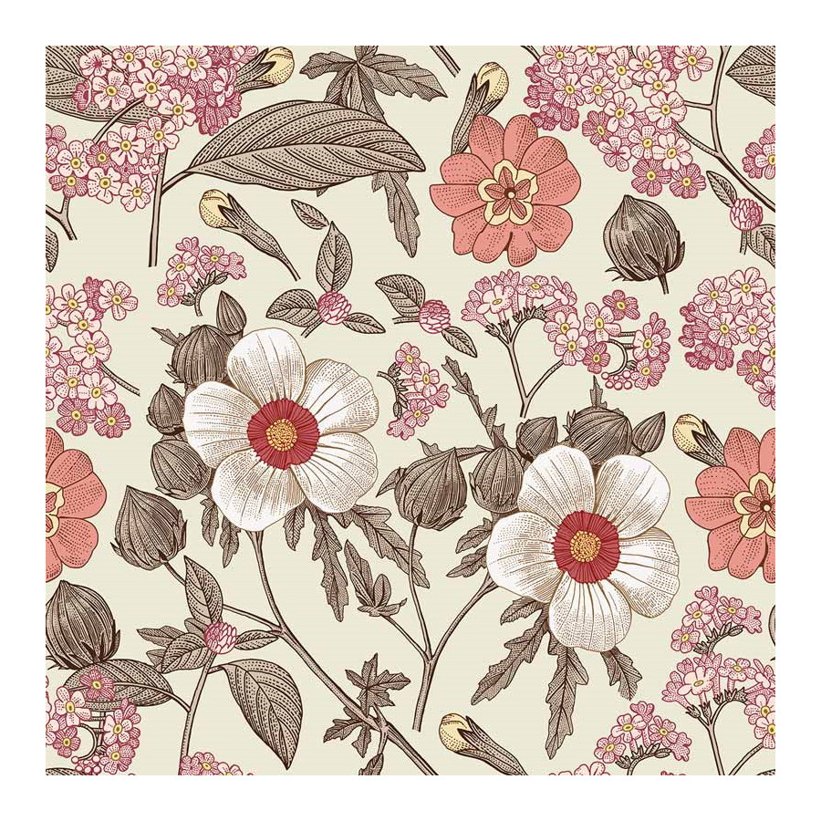 Papier peint bouquet rétro