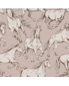 papier peint chevaux fond beige