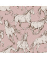 papier peint chevaux fond rose