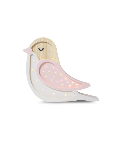 Lampe veilleuse oiseau rose crème