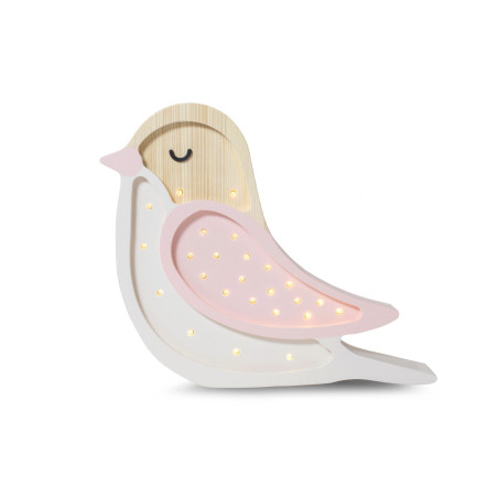 Lampe veilleuse oiseau rose crème