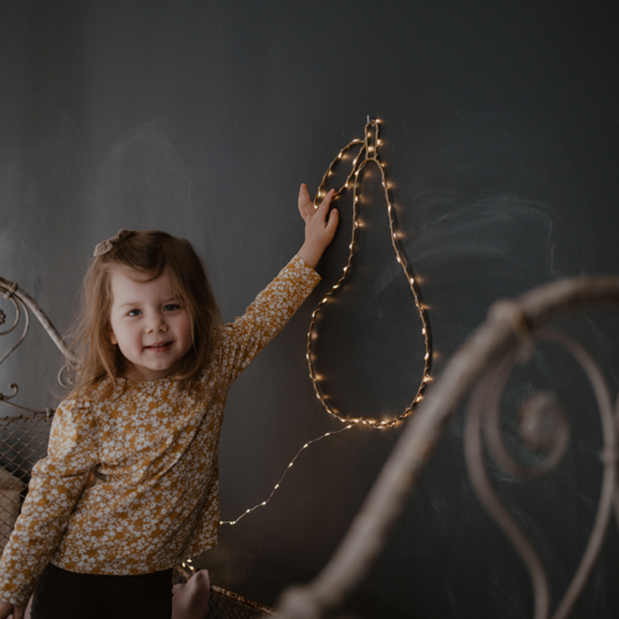 Lampe guirlande dorée LED poire