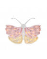 lampe veilleuse en bois papillon rose crème - little lights