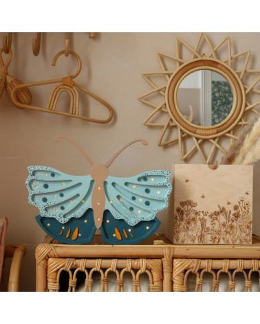 lampe en bois papillon daisy blue - little lights