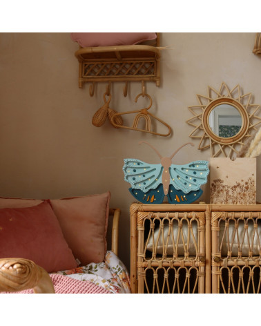lampe veilleuse en bois papillon daisy blue