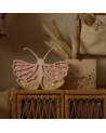 lampe veilleuse en bois papillon rose crème