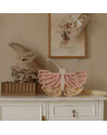 lampe en bois papillon rose crème