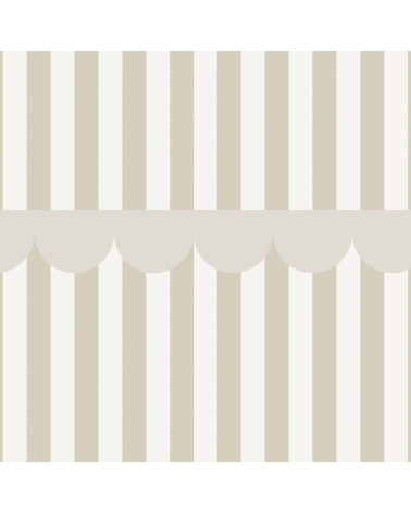 Papier peint à rayure - beige et blanc