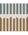 papier peint enfant à rayures - marron et bleu