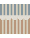 papier peint enfant à rayures - beige foncé et bleu