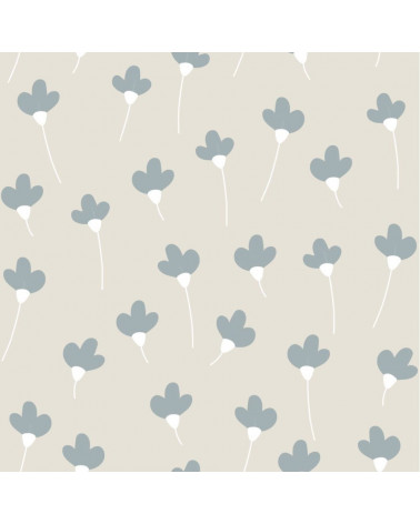 papier peint enfant marguerites bleu pastel