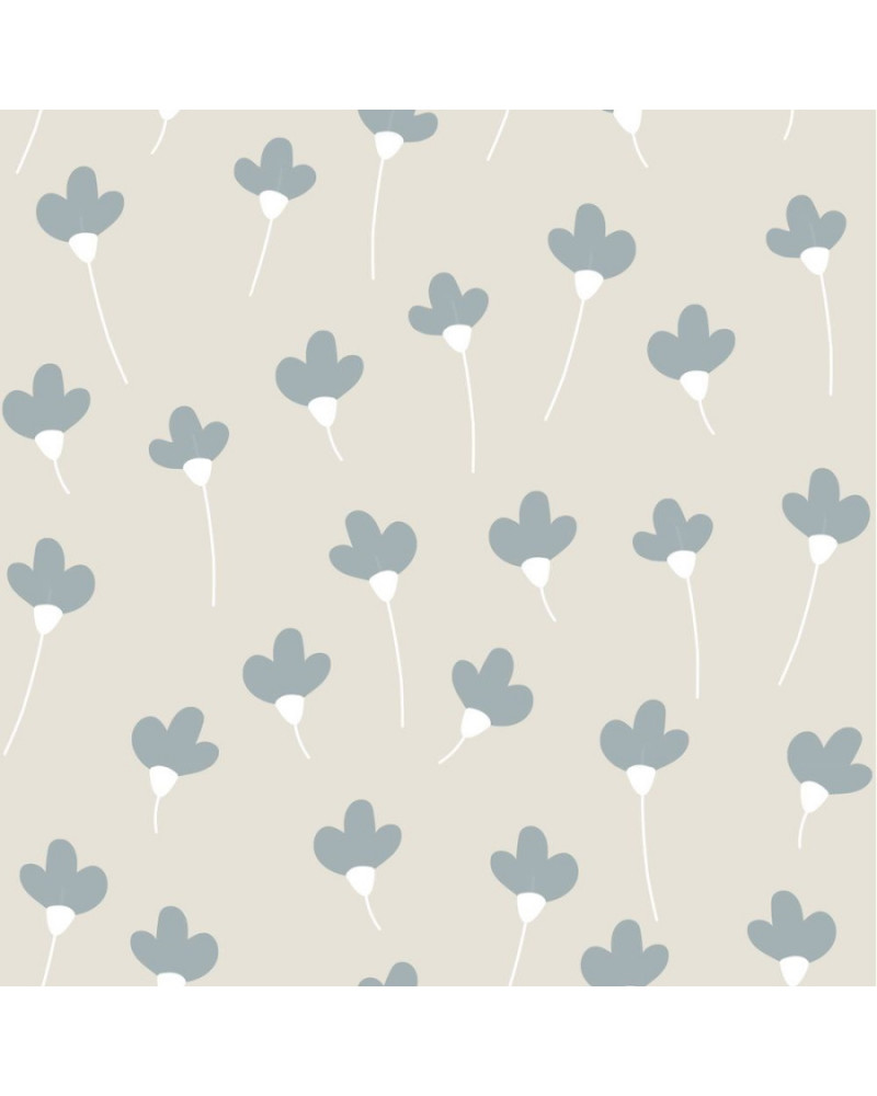 papier peint enfant marguerites bleu pastel