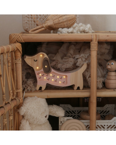 mini lampe veilleuse chien rose