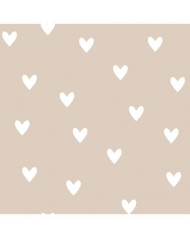 papier peint cœurs beige