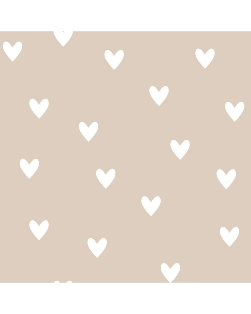 papier peint cœurs beige