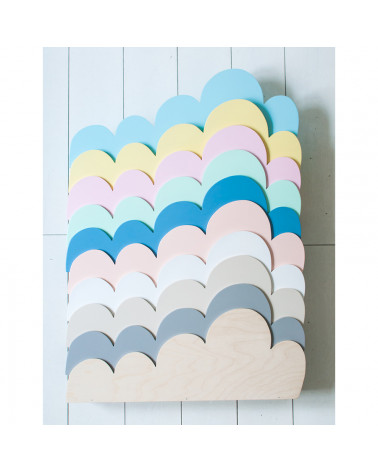 Lamps & Company - Etagère nuage en bois couleur bleu