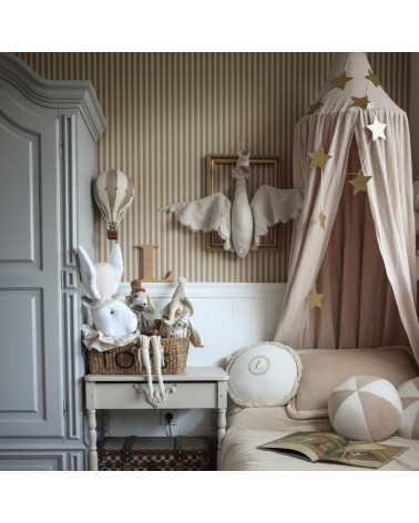 papier peint à rayures vintage - beige et marron