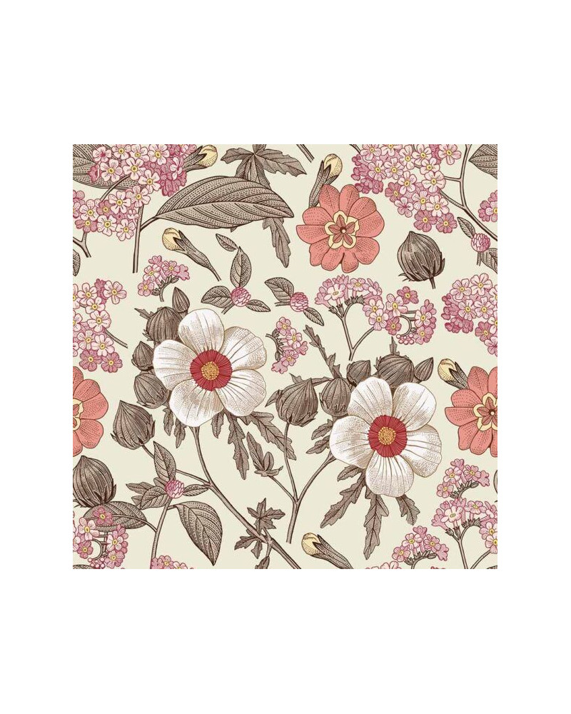 échantillon papier peint bouquet rétro