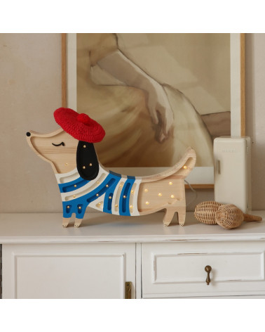 lampe veilleuse chien en marinière